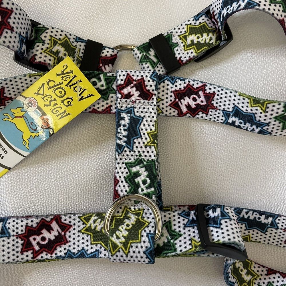 Yellow Dog Design Large Roman Harness 20" to 28" Adjustable Comics Kapow New NWT